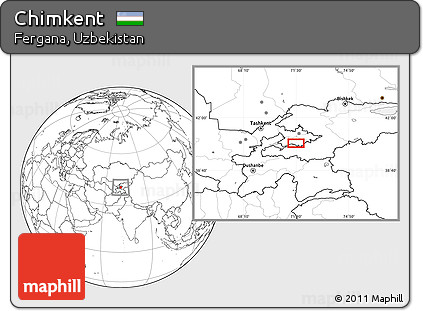 Blank Location Map of Chimkent
