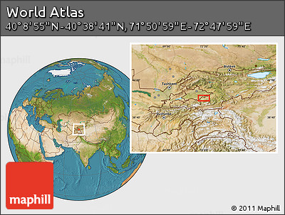 Satellite Location Map of the Area around 40° 23' 48" N, 72° 19' 29" E