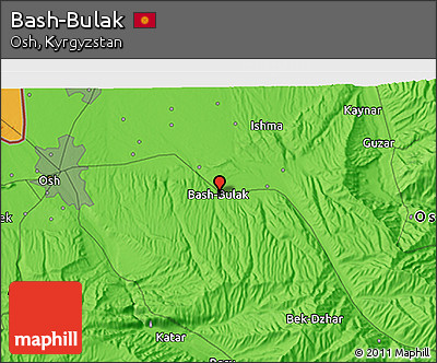 Political 3D Map of Bash-Bulak