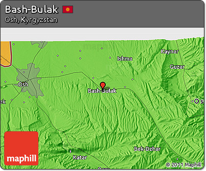 Political 3D Map of Bash-Bulak