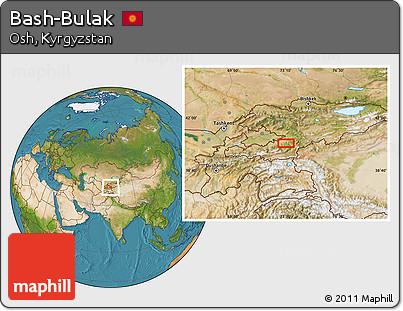 Satellite Location Map of Bash-Bulak