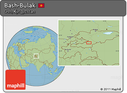 Savanna Style Location Map of Bash-Bulak