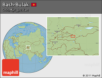 Savanna Style Location Map of Bash-Bulak