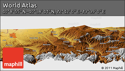 Physical Panoramic Map of the Area around 40° 23' 48" N, 73° 10' 30" E