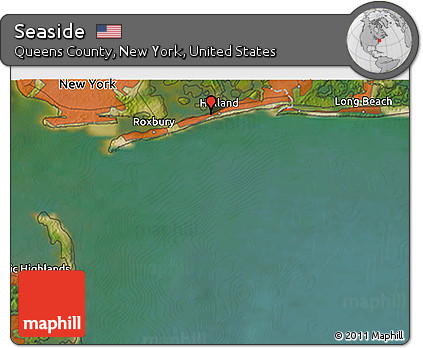 Satellite 3D Map of Seaside