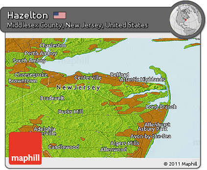Physical Panoramic Map of Hazelton