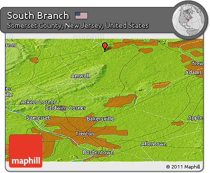 Physical Panoramic Map of South Branch