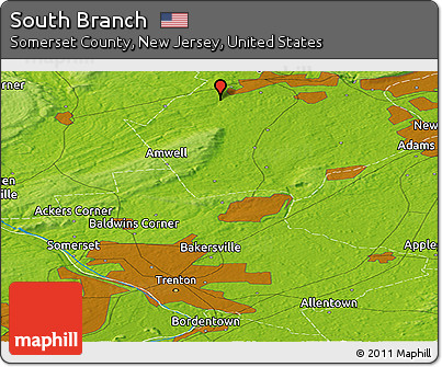 Physical Panoramic Map of South Branch