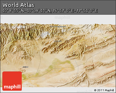 Satellite 3D Map of the Area around 40° 23' 48" N, 77° 25' 30" E