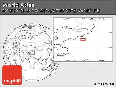 Blank Location Map of the Area around 40° 23' 48" N, 78° 16' 30" E