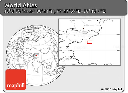 Blank Location Map of the Area around 40° 23' 48" N, 78° 16' 30" E