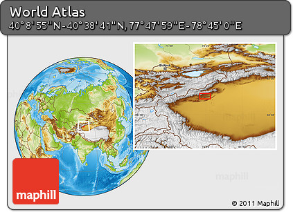 Physical Location Map of the Area around 40° 23' 48" N, 78° 16' 30" E