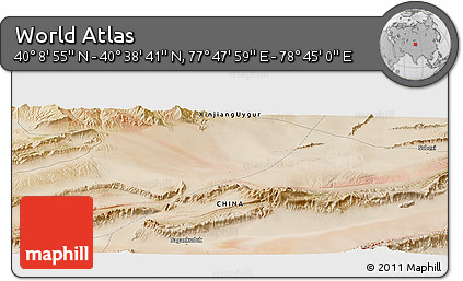 Satellite Panoramic Map of the Area around 40° 23' 48" N, 78° 16' 30" E