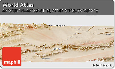 Satellite Panoramic Map of the Area around 40° 23' 48" N, 78° 16' 30" E