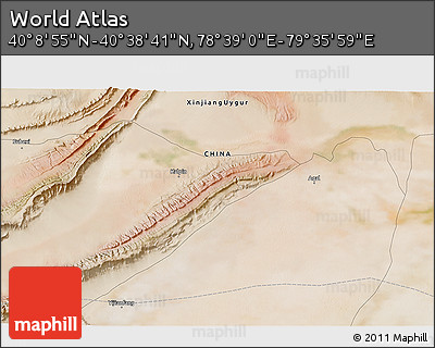 Satellite 3D Map of the Area around 40° 23' 48" N, 79° 7' 30" E
