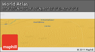 Physical Panoramic Map of the Area around 40° 23' 48" N, 81° 40' 30" E