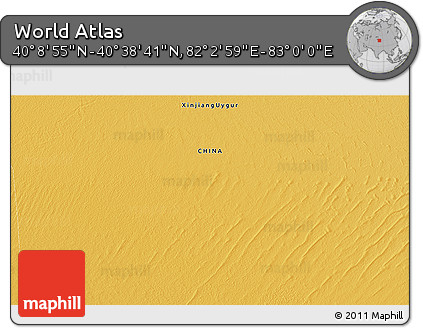 Physical 3D Map of the Area around 40° 23' 48" N, 82° 31' 30" E