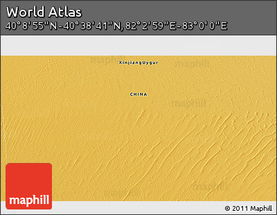 Physical 3D Map of the Area around 40° 23' 48" N, 82° 31' 30" E