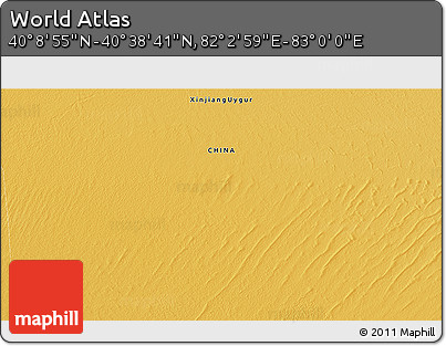 Physical 3D Map of the Area around 40° 23' 48" N, 82° 31' 30" E