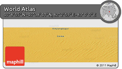 Physical Panoramic Map of the Area around 40° 23' 48" N, 82° 31' 30" E