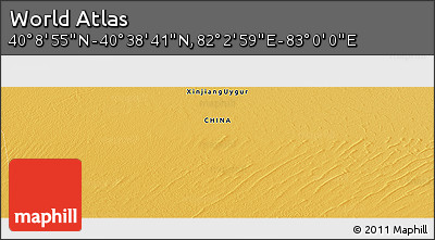 Physical Panoramic Map of the Area around 40° 23' 48" N, 82° 31' 30" E