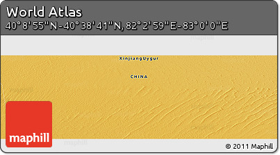 Physical Panoramic Map of the Area around 40° 23' 48" N, 82° 31' 30" E
