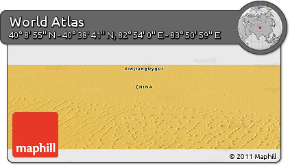 Physical Panoramic Map of the Area around 40° 23' 48" N, 83° 22' 30" E