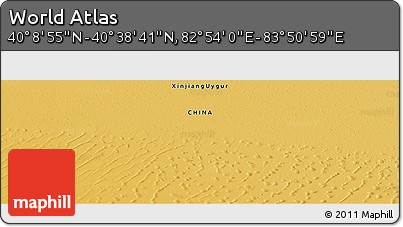 Physical Panoramic Map of the Area around 40° 23' 48" N, 83° 22' 30" E