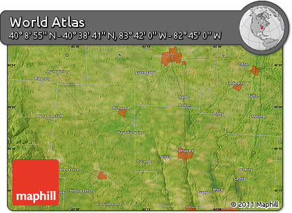 Satellite Map of the Area around 40° 23' 48" N, 83° 13' 29" W
