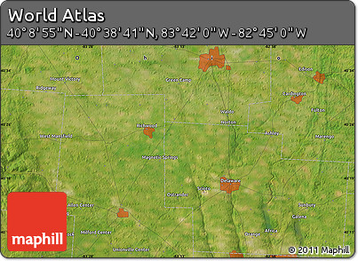 Satellite Map of the Area around 40° 23' 48" N, 83° 13' 29" W