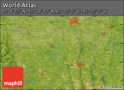 Satellite Map of the Area around 40° 23' 48" N, 83° 13' 29" W
