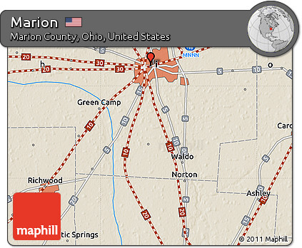 Shaded Relief Map of Marion