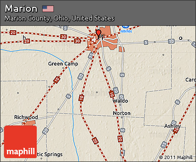 Shaded Relief Map of Marion