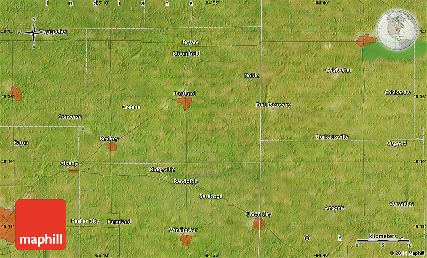Satellite Map of New Weston