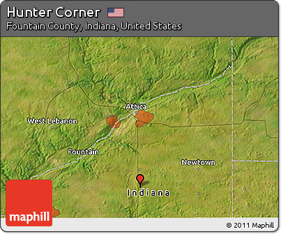 Satellite 3D Map of Hunter Corner