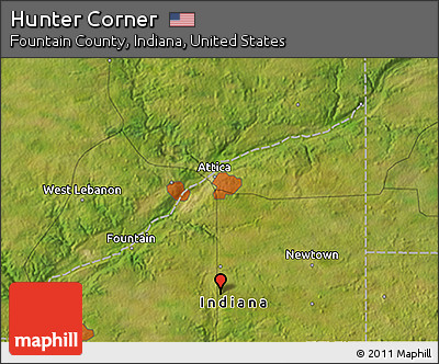 Satellite 3D Map of Hunter Corner