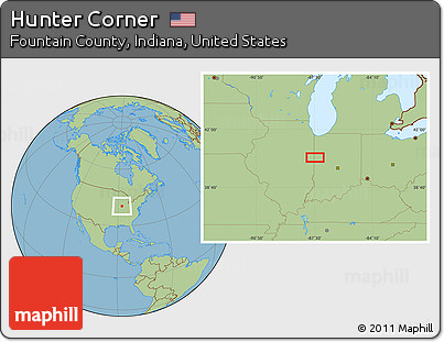 Savanna Style Location Map of Hunter Corner