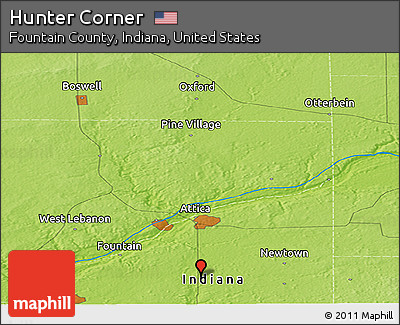 Physical Panoramic Map of Hunter Corner