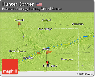 Physical Panoramic Map of Hunter Corner