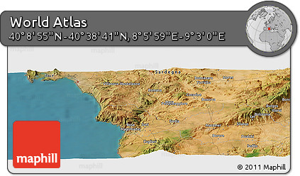 Satellite Panoramic Map of the Area around 40° 23' 48" N, 8° 34' 29" E