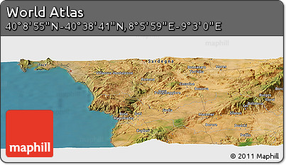 Satellite Panoramic Map of the Area around 40° 23' 48" N, 8° 34' 29" E