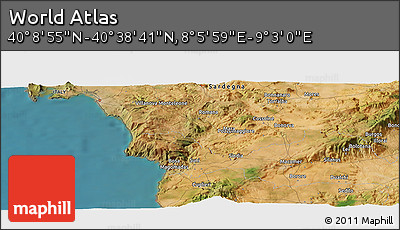 Satellite Panoramic Map of the Area around 40° 23' 48" N, 8° 34' 29" E