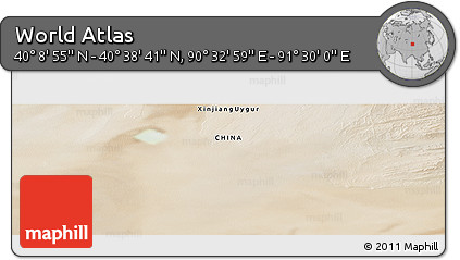 Satellite Panoramic Map of the Area around 40° 23' 48" N, 91° 1' 30" E