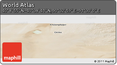 Satellite Panoramic Map of the Area around 40° 23' 48" N, 91° 1' 30" E