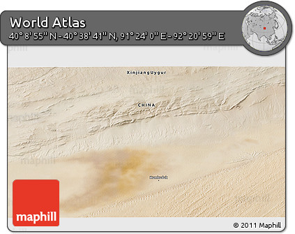 Satellite 3D Map of the Area around 40° 23' 48" N, 91° 52' 30" E