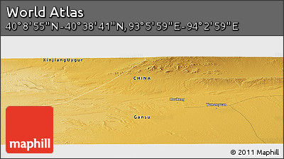 Physical Panoramic Map of the Area around 40° 23' 48" N, 93° 34' 29" E