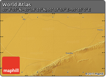 Physical Map of the Area around 40° 23' 48" N, 95° 16' 30" E