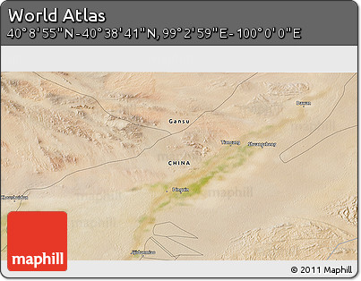 Satellite 3D Map of the Area around 40° 23' 48" N, 99° 31' 30" E