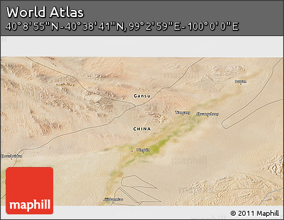 Satellite 3D Map of the Area around 40° 23' 48" N, 99° 31' 30" E