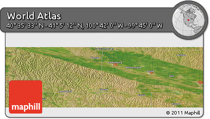 Satellite Panoramic Map of the Area around 40° 50' 23" N, 100° 13' 29" W